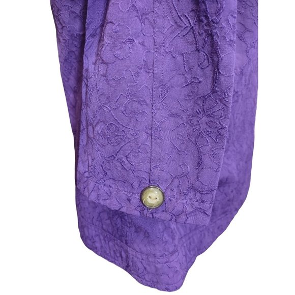 Vintage Tantrums Brocade Jacket Purple 3 Button Blazer with Pockets Large - Picture 6 of 8